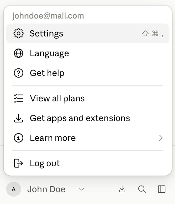 Open the connectors screen in your app