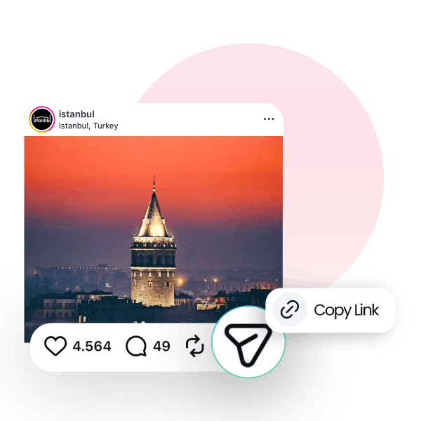 Copiez le lien de la publication Instagram pour le concours